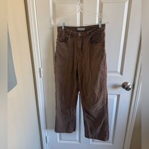 Ettello Brown High-Waisted Jeans